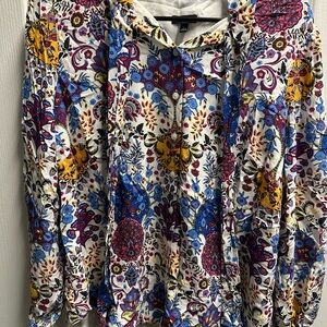 Talbots Women's Floral Multicolor Blouse size L/ NWOT 451